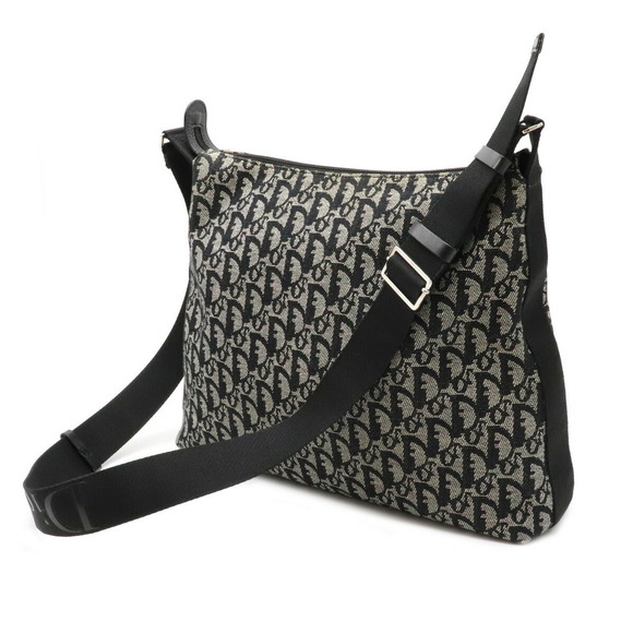 Dior Shoulder Blue Navy  Jacquard Bag Christian Leather Trotter - Picture 1 of 7